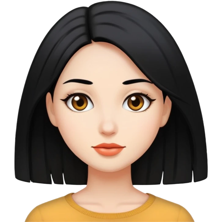 mujer linda pelinegra y lacia emoji