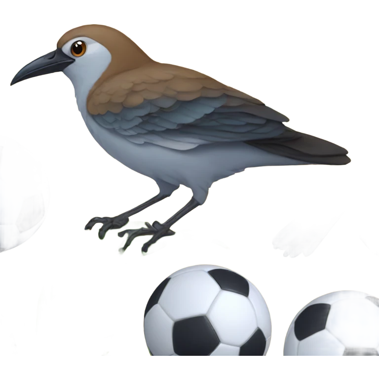 Bird with a soccer Bali emoji