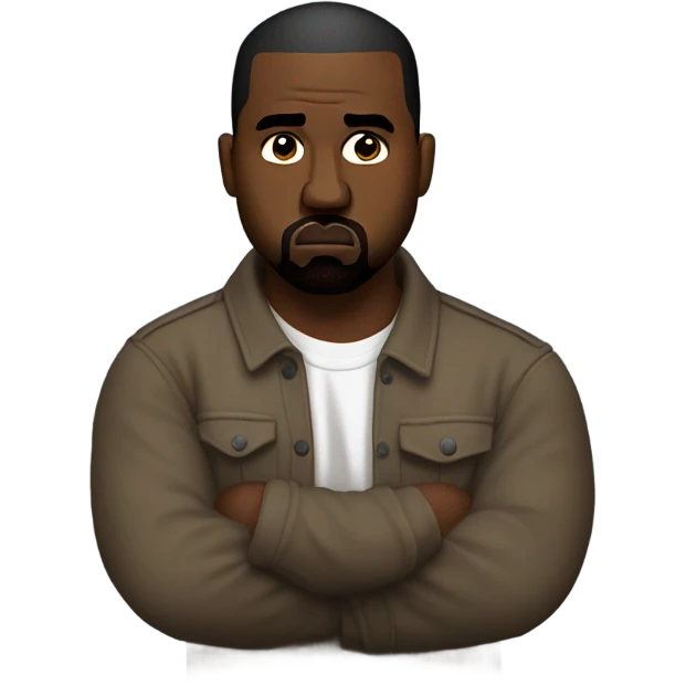 kanye west straight face and arms crossed looking disappointed  emoji
