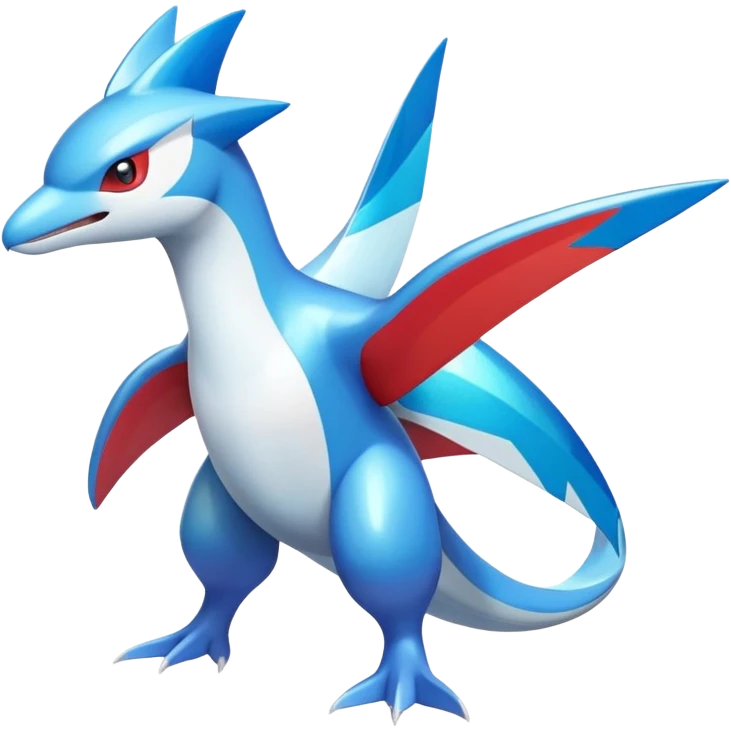 Shiny Latios-Latias-Salamence-Koraidon-Fakémon-hybrid-creature (full body)  emoji