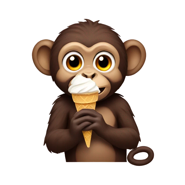 Monkey eating ice cream emoji
