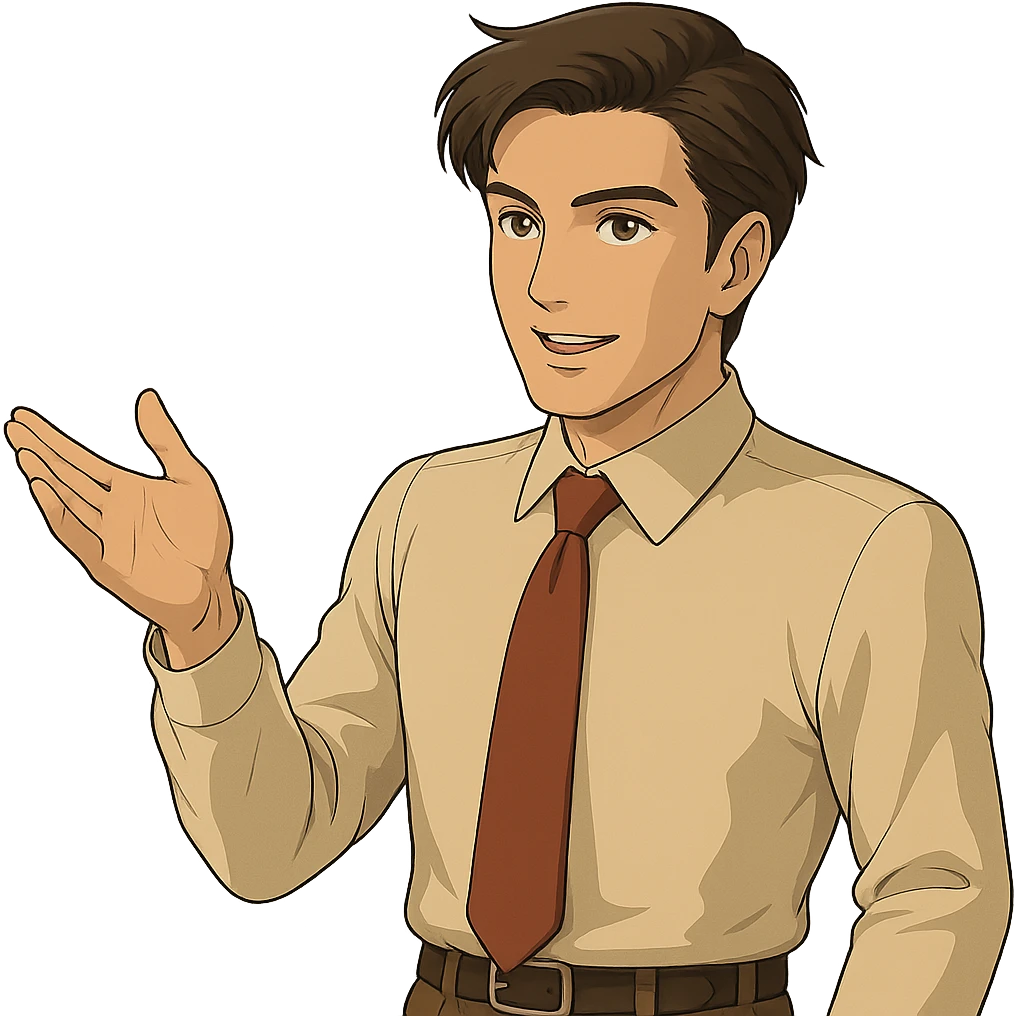 Make the man more handsome in Ghibli style, remove background. emoji