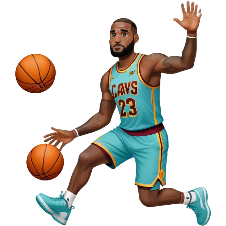 LeBron James doing the chalk toss emoji