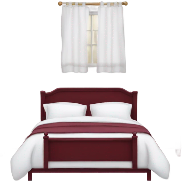 Burgundy and white bed emoji