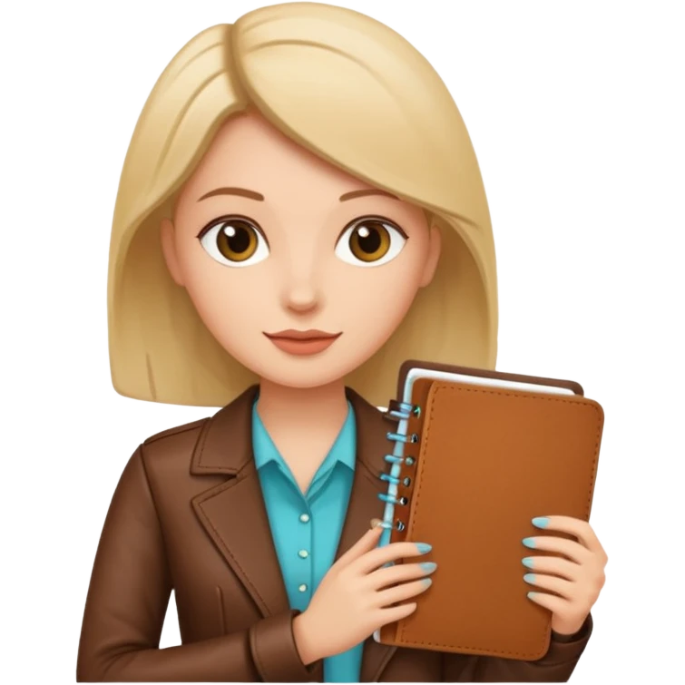 woman with planner emoji