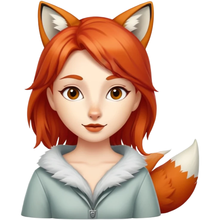 red haired girl in the form of a fox  emoji