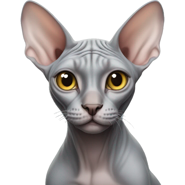 Grey sphynx cat  emoji