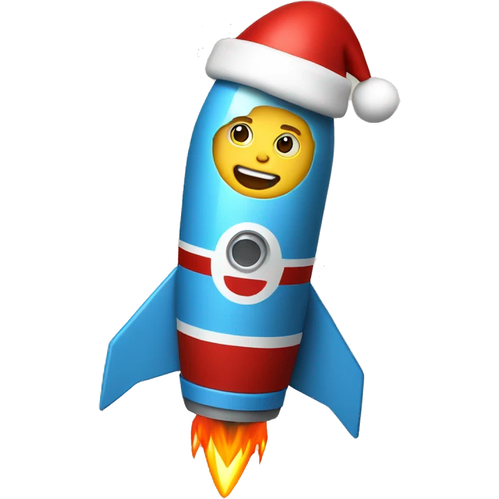 Santa on a rocket emoji