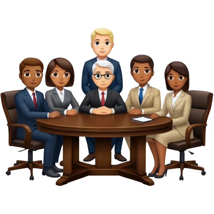 executive committee sitting at a table emoji