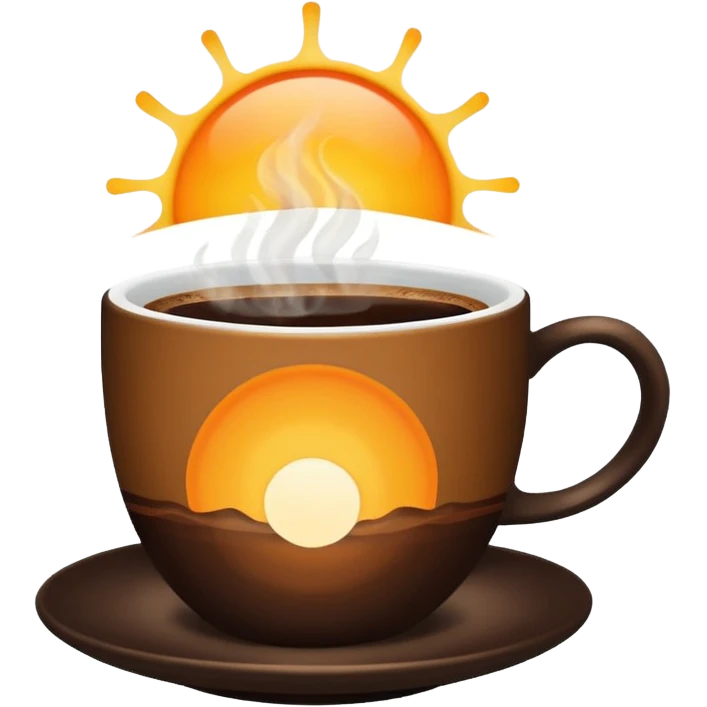 Sunrise with coffee  emoji