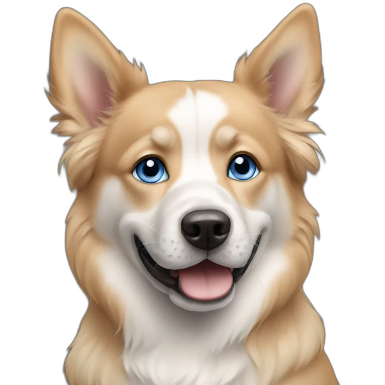 blue eyed dog emoji