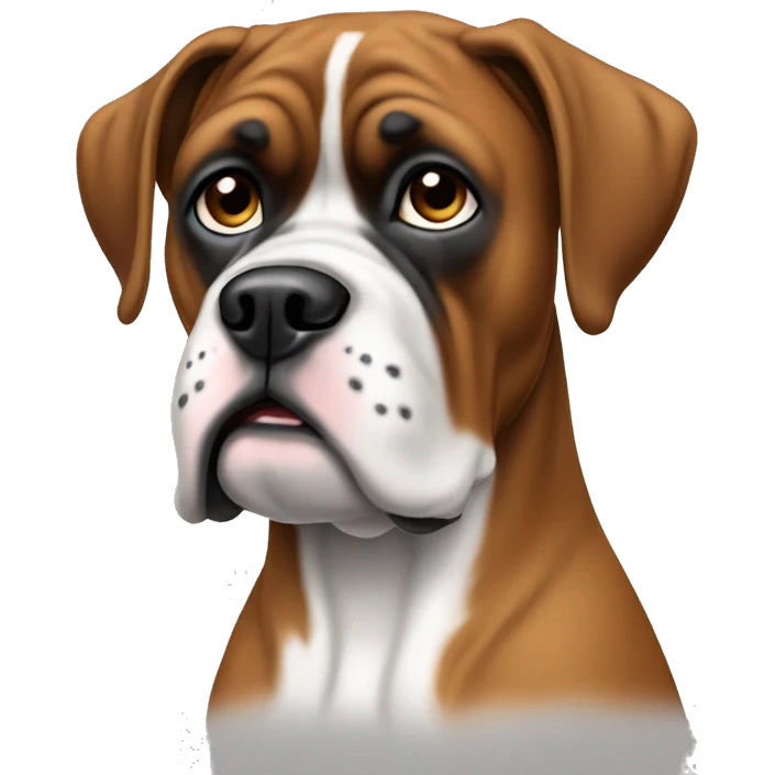 an full white color boxer dog without brown emoji