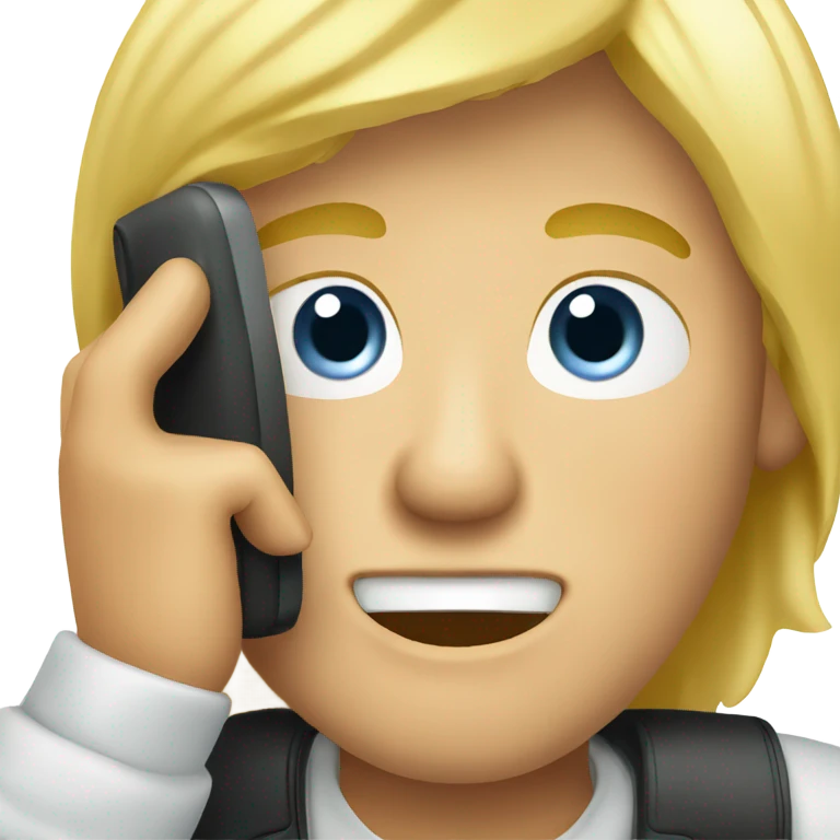 blond ful man calling smartphone emoji