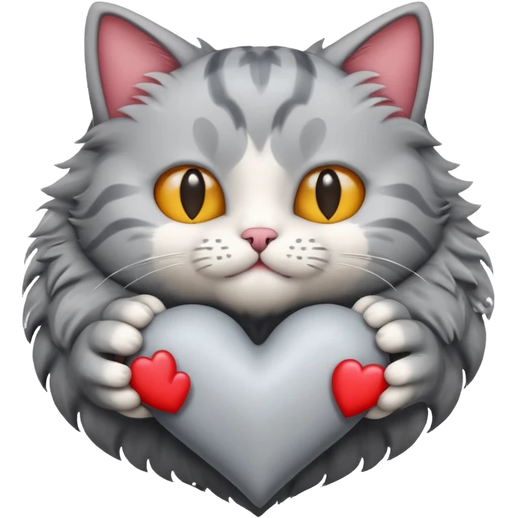 heart cats 4 grey emoji