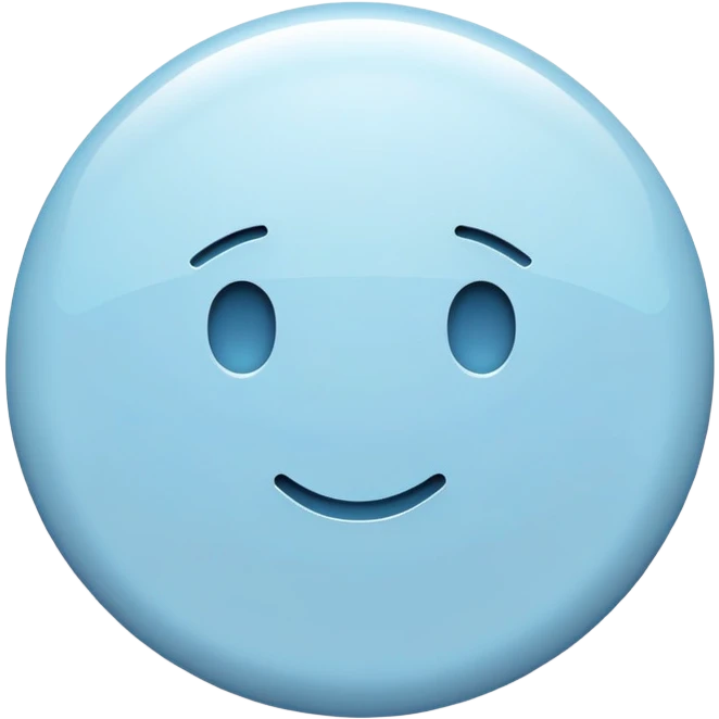 round pastel blue button with slight shine emoji