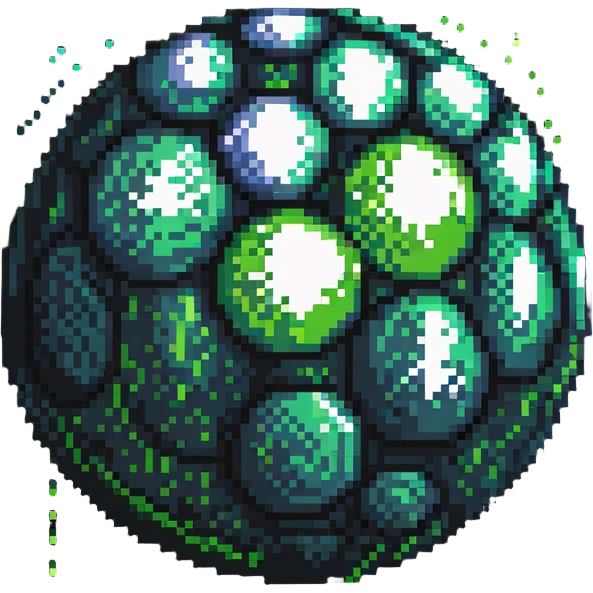slime disco ball, pixel art style, sparkly highlights emoji