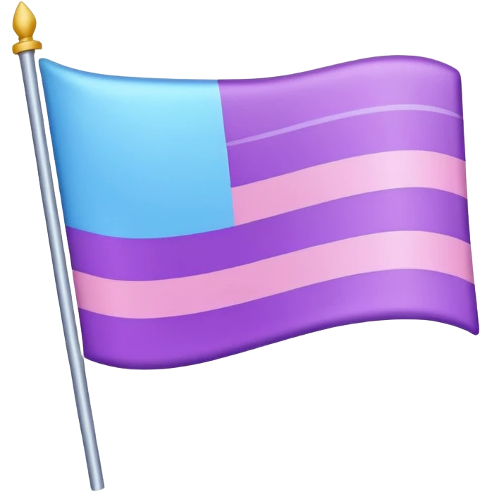 I want a flag, I want the first stripe at the very top of the flag to be pink 🩷. The middle stripe will be the color purple 💜. And finally the bottom stripe will be the color blue 💙. Only those three colors in that exact order. emoji