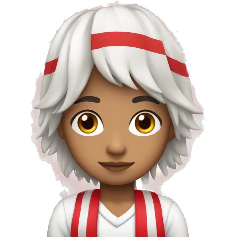 Peruvian boy wearing a Peruvian flag, white skin emoji