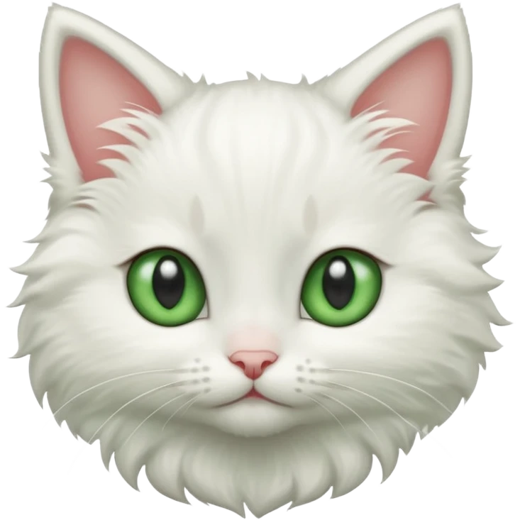 Cartoon character style absolutely gorgeous little white kitten, with large green eyes emoji