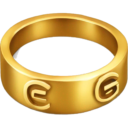 Gold ring with G on it emoji