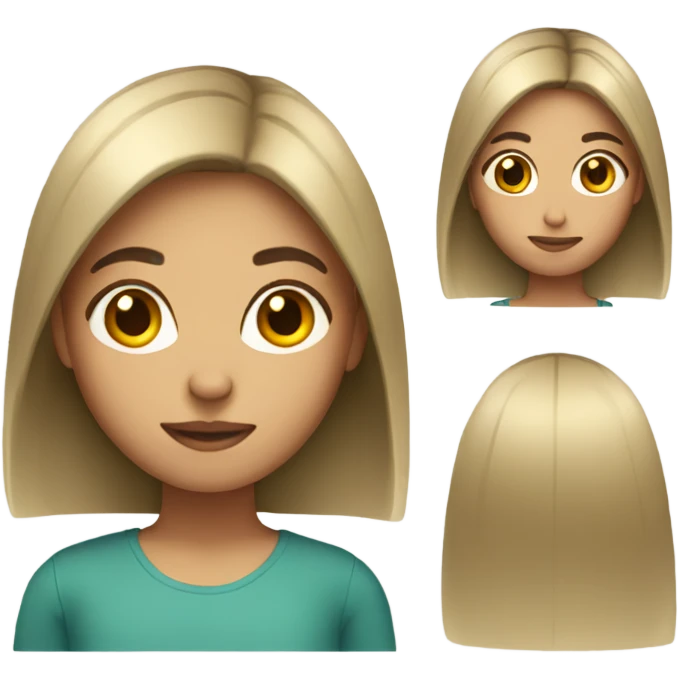 Girl with straight hair emoji