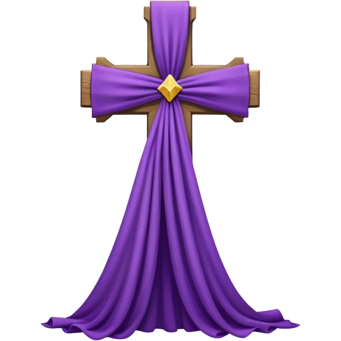 A cross with a purple stash  emoji