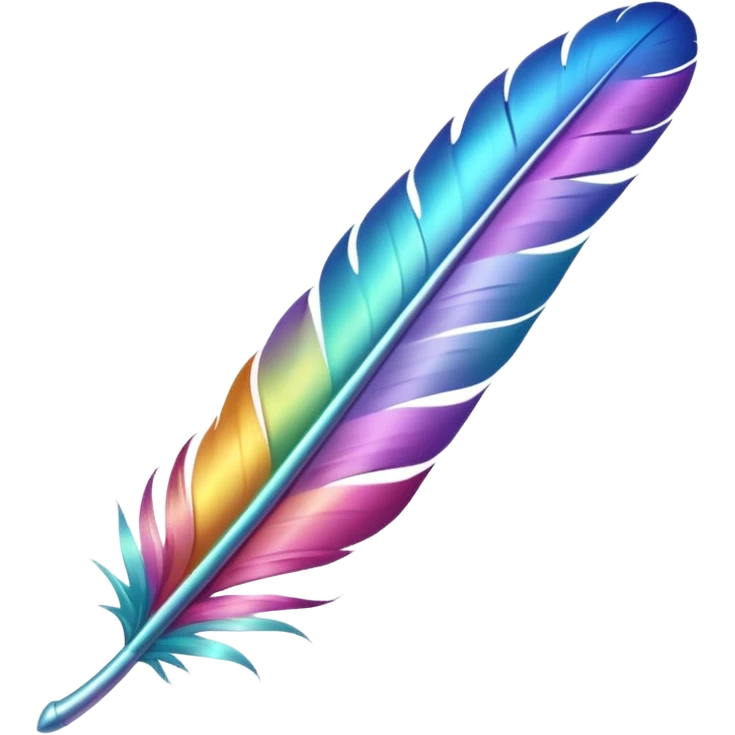 Shiny iridescent glossy vibrant colorful Pastel feather  emoji