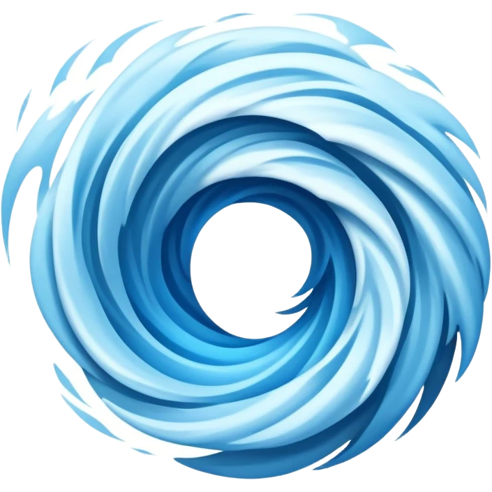 Powerful gusting blue wind with swirling air movement emoji