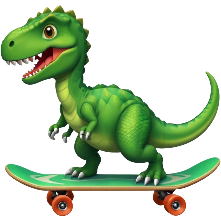 Dinosaur on skate board emoji