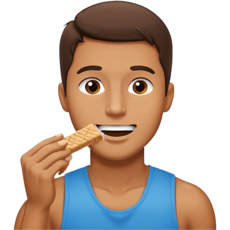 guy eating protein bar emoji