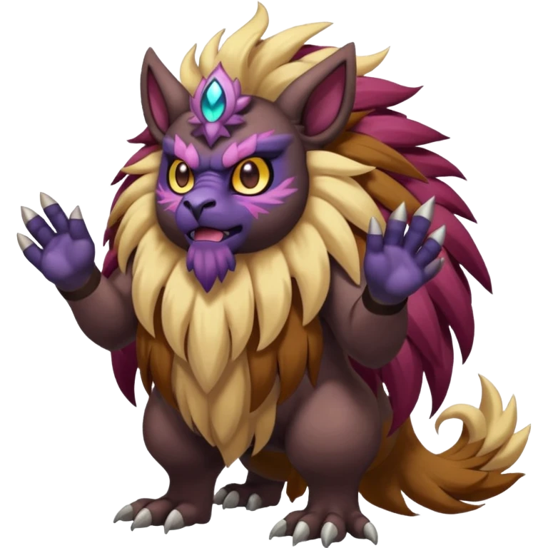 Big Brownish Divine Entei-Venonat-god (full body) emoji
