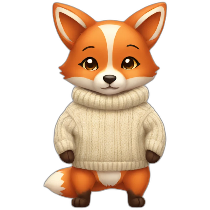cute fox in a sweater emoji