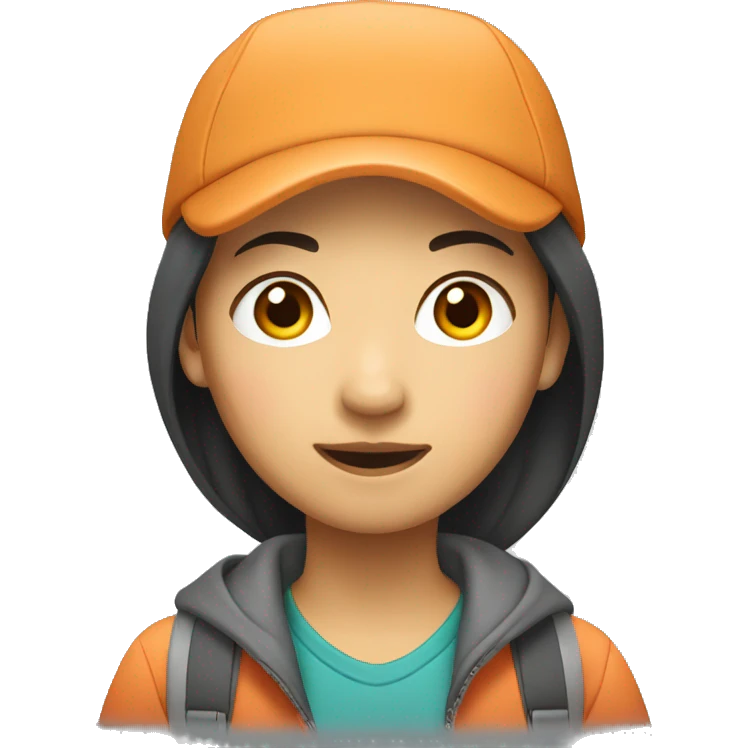young asian female campers emoji ios  emoji