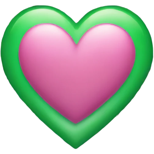 Shiny pink green heart emoji