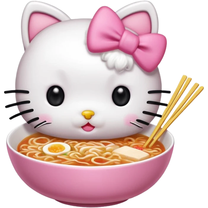 Hello kitty eating ramen  emoji
