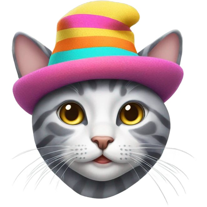 Cat in a funny hat emoji