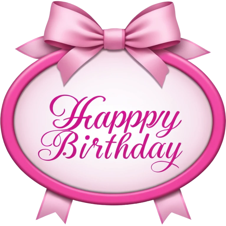 birthday sign in pink and white emoji