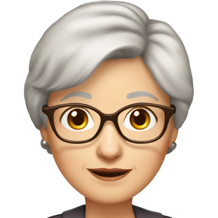 80 years old girl
Short straight brown hair with bob styling
light skin small
glasses with refined frame
Brown eyes with cat eye liner emoji