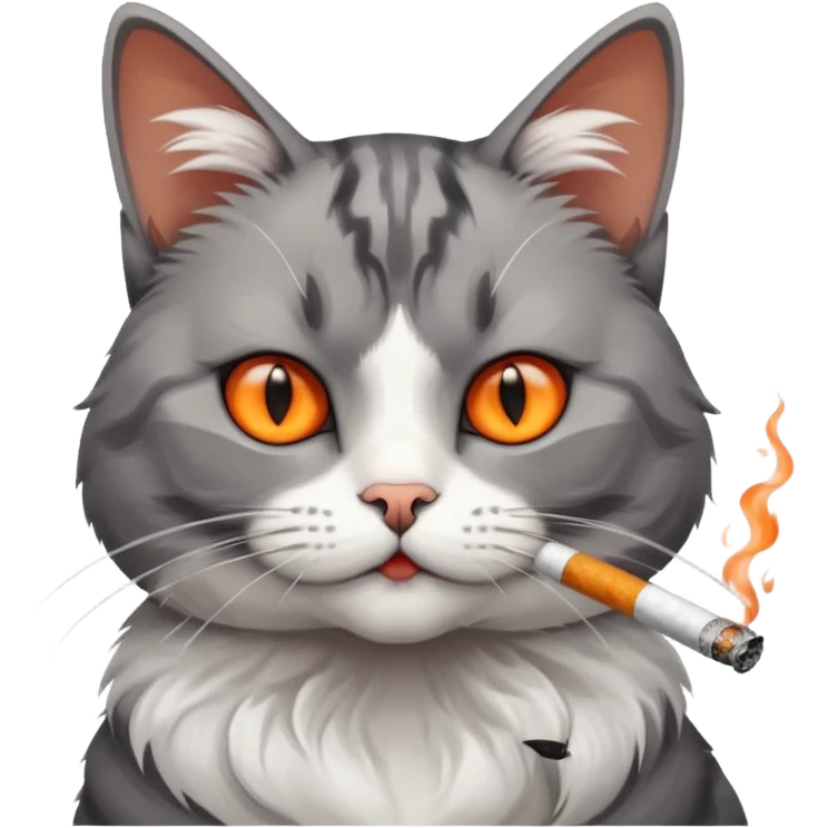 Cat with cigarette emoji