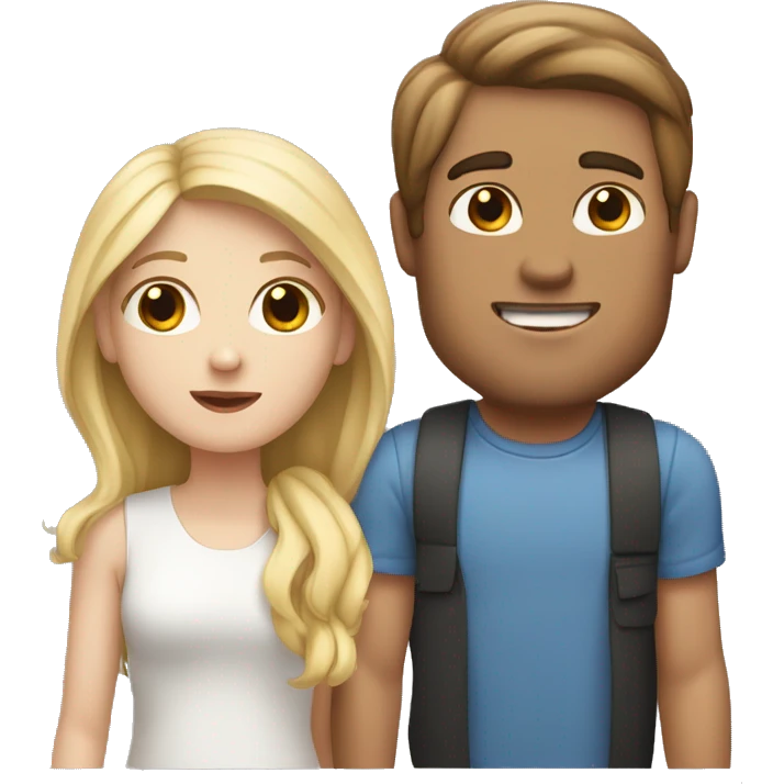 A couple with a White boy with Brown hair en a White Girl with blonde hair emoji