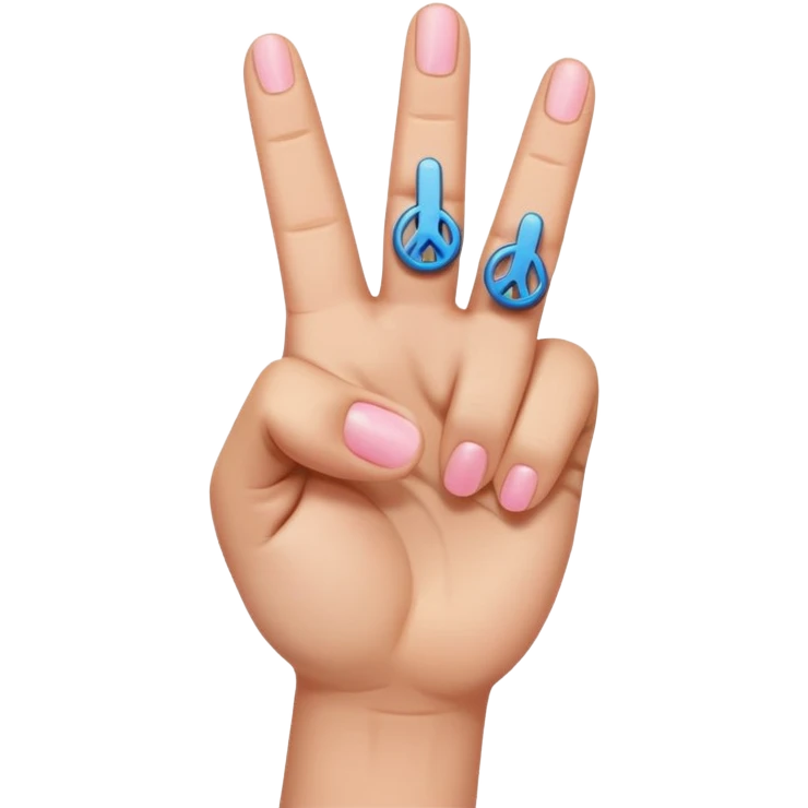 peace sign emoji but with the middle and ring fingers up instead of the index and middle finger. Keep the pinky, index, and thumb down. Only have the 5 normal fingers in the picture emoji