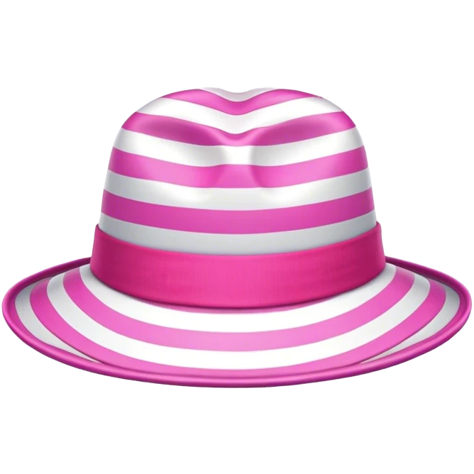 a hat with pink stripes emoji