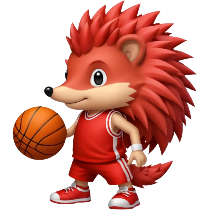 red hedgehog playing basketball emoji