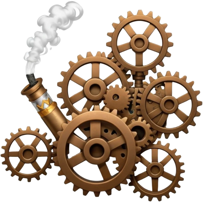 A cog smoking a cigarette emoji