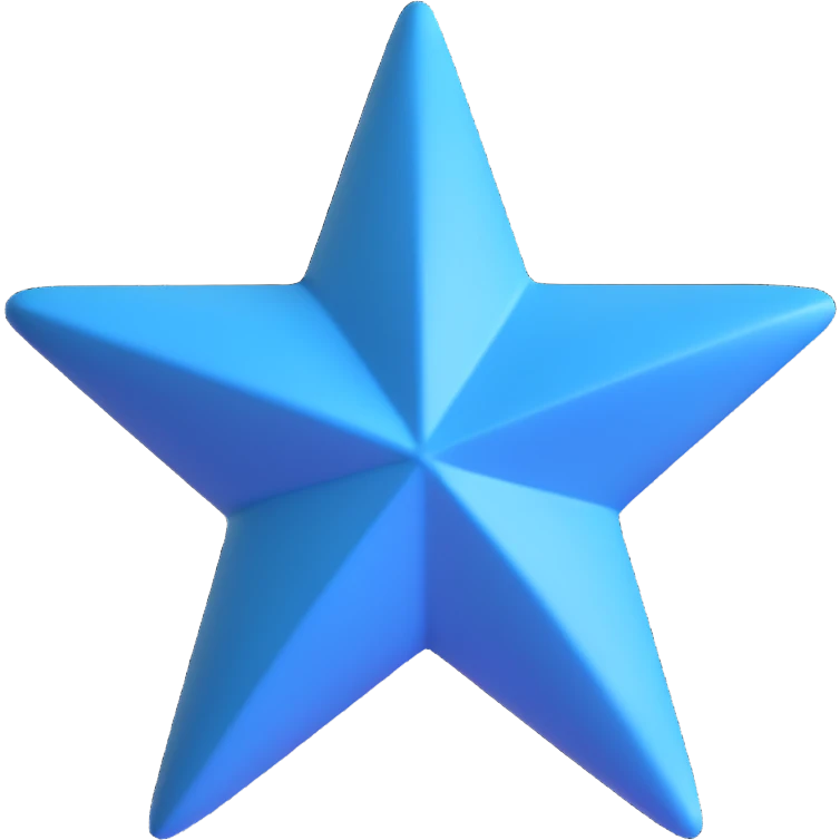 Remove the lines and creases in the center of the blue star, making the surface smooth and seamless, while keeping the 3D look and color intact. emoji