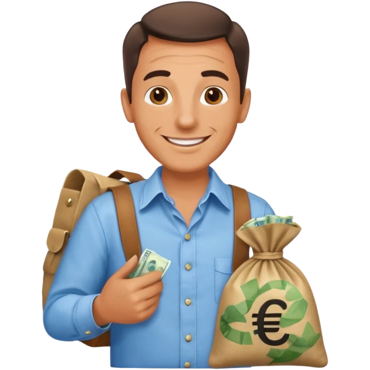 UNCLE WITH a bag of Euro MONEY emoji