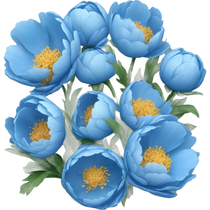 Blue pionies  emoji