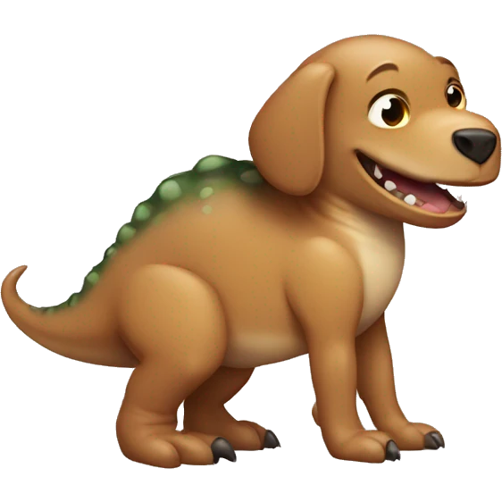 Dinosaur hugging dog emoji