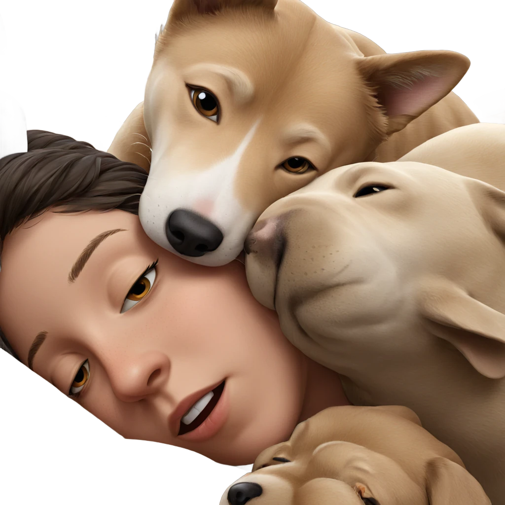 girl and dog sleeping together emoji