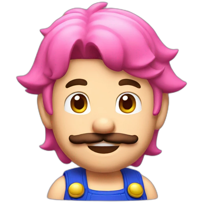 Mario with pink hair emoji